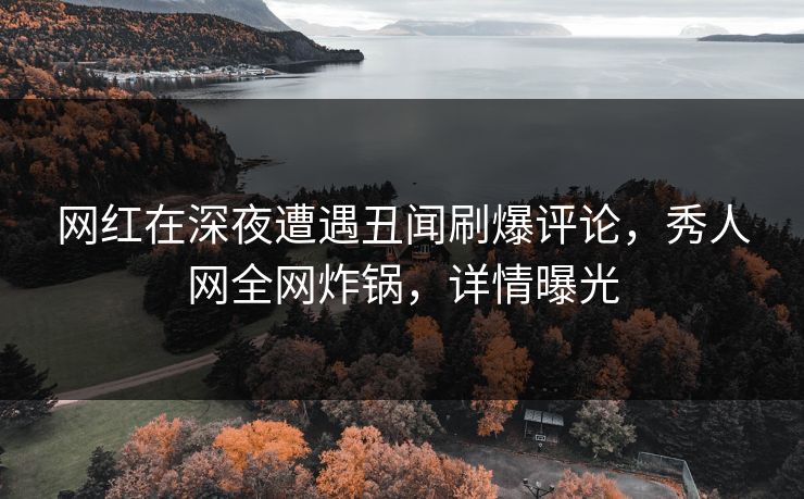 网红在深夜遭遇丑闻刷爆评论，秀人网全网炸锅，详情曝光