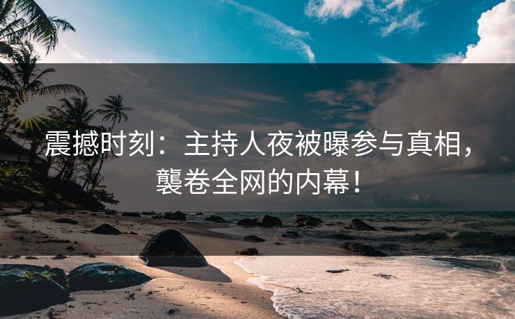 震撼时刻：主持人夜被曝参与真相，襲卷全网的内幕！