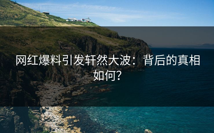 网红爆料引发轩然大波：背后的真相如何？