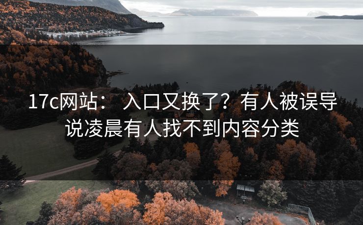 17c网站： 入口又换了？有人被误导说凌晨有人找不到内容分类