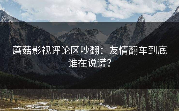 蘑菇影视评论区吵翻：友情翻车到底谁在说谎？